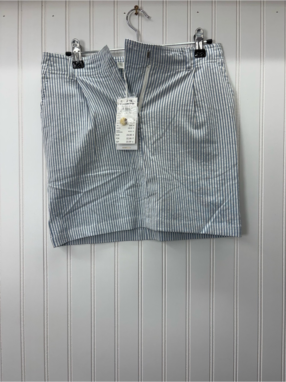 Springfield Striped Blue and White Mini Skirt NWT